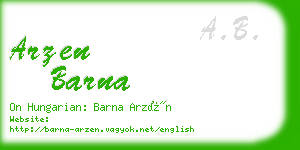 arzen barna business card